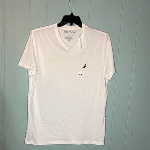 Nautica White Short Sleeve Tee Lightweight Comfort